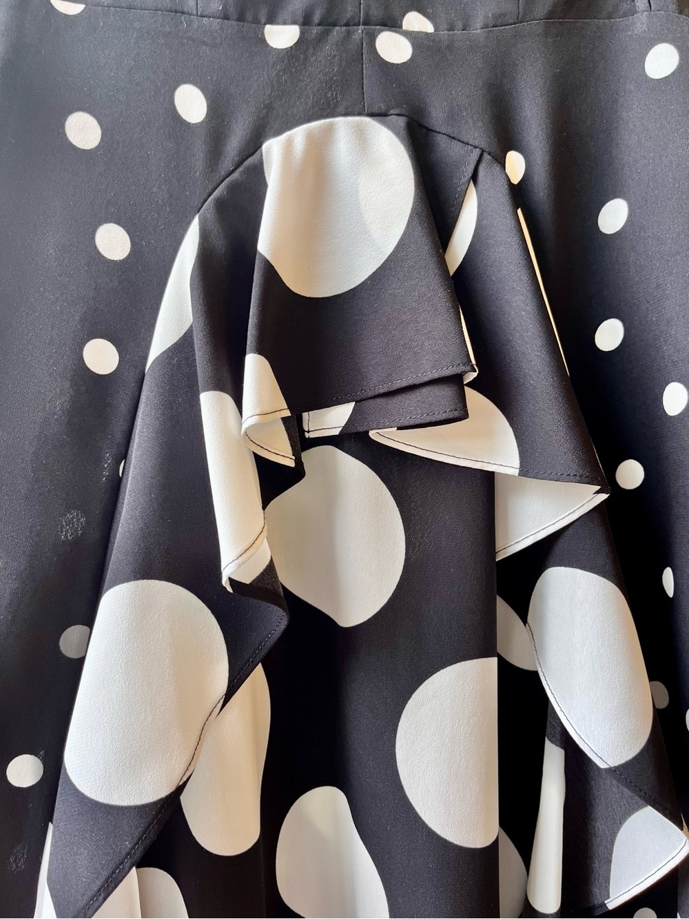Topshop UK Black & White Polka Dot High-Low Dress, Backless Strappy top,  Ruffle - Picture 4 of 13